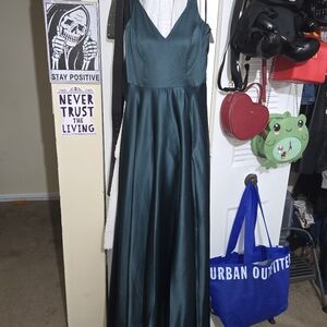 hunter green a-line prom dress from Windsor 2020